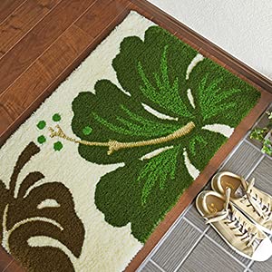 Amazon | 玄関マット レイ 50×80 cm グリーン 洗える 滑り止め